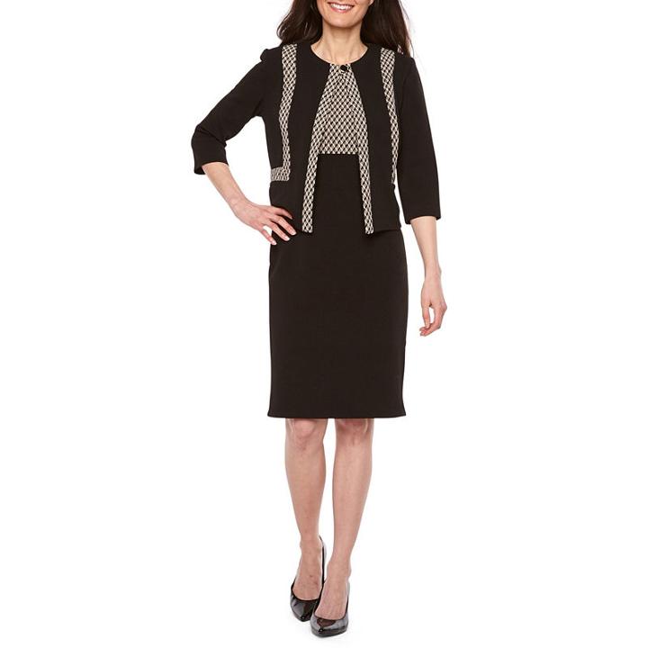 Danny & Nicole Elbow Sleeve Jacket Dress-petites