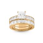 Womens 6 Ct.t.w. White Cubic Zirconia 14k Gold Over Silver Bridal Set