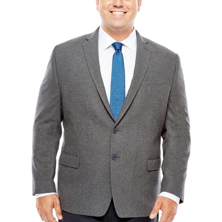 Collection By Michael Strahan Grey Flannel Sport Coat-big And Tall