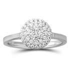 Womens 1/4 Ct. T.w. Genuine White Diamond 14k Gold Cluster Ring