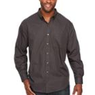 Van Heusen Wrinkle Free Twill Button Down Long Sleeve Stripe Shirt-big And Tall