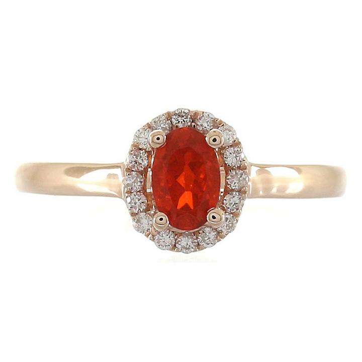 Womens 1/8 Ct. T.w. White Opal 14k Gold Halo Ring