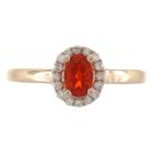 Womens 1/8 Ct. T.w. White Opal 14k Gold Halo Ring