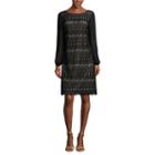 Ronni Nicole Long Sleeve Lace Dots Shift Dress