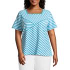 Alfred Dunner Turks & Caicos Tie Dye Texture Tee- Plus