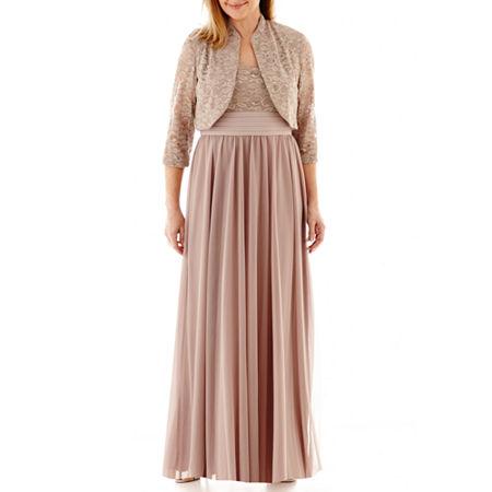 R & M Richards 3/4-sleeve Lace Bolero Jacket Dress