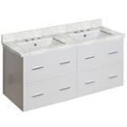 47.5-in. W Wall Mount White Vanity Set For 3h8-in. Drilling Bianca Carara Top White Um Sink