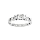 1 3/8 Ct. T.w. Diamond 14k White Gold 3-stone Engagement Ring