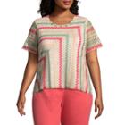 Alfred Dunner Parrot Cay Zig Zag Tee - Plus