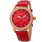 August Steiner Womens Red Strap Watch-as-8234rd