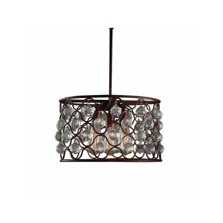 Warehouse Of Tiffany Hattie 3-light Rusty Steel 16-inch Edison Chandelier