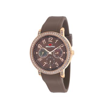 Seapro Womens Swell Brown Silicone Strap Watch
