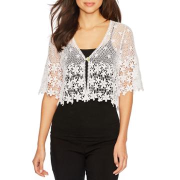 Rabbit Rabbit Rabbit Design 3/4 Sleeve V Neck Shrug