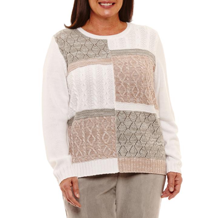 Alfred Dunner Eskimo Kiss Colorblock Pullover Sweater-plus