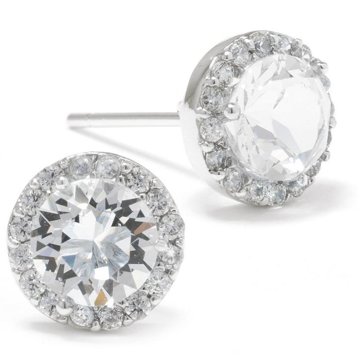 Silver Treasures 8.7mm Circle Stud Earrings