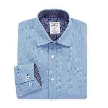 Society Of Threads Society Of Threads Dress Shirt Long Sleeve Woven Circles Dress Shirt - Slim