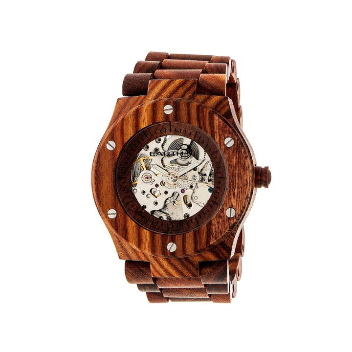 Earth Wood Grand Mesa Automatic Red Bracelet Watch Ethew3103