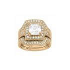 Womens 4 Ct. T.w. White Cubic Zirconia 14k Gold Over Silver Bridal Set
