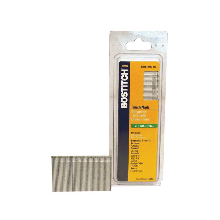 Bostitch Stanley Sb16-2.00 2 Coated 16 Gauge Straight Finish Nails 2;500 Count