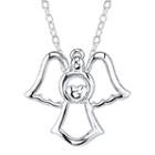 Footnotes Sterling Silver Guardian Angel Pendant Necklace