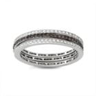 Diamonart Womens 1/4 Ct. T.w. Lab Created Brown Cubic Zirconia Sterling Silver Band