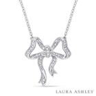 Laura Ashley Womens 1/10 Ct. T.w. White Diamond Sterling Silver Pendant Necklace