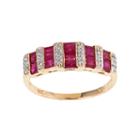 Limited Quantities! Diamond Accent Red Ruby 10k Gold Band