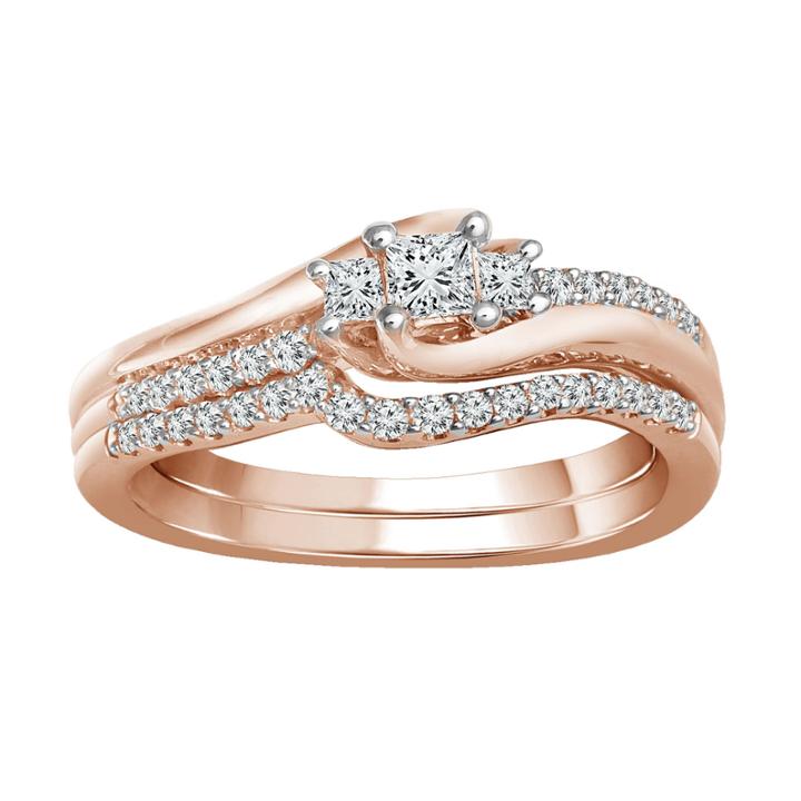 Womens 3/8 Ct. T.w. White Diamond 10k Gold Engagement Ring