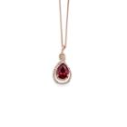 Effy Final Call Lead-glass Filled Ruby & 1/4 Ct. T.w. Diamond 14k Rose Gold Pendant Necklace