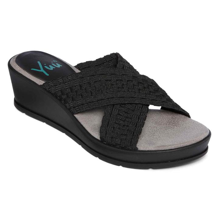 Yuu&trade; Fanen X-band Wedge Slide Sandals