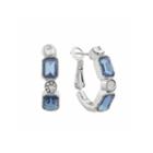 Monet Blue And Silvertone Hoop Earring