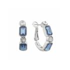 Monet Blue And Silvertone Hoop Earring