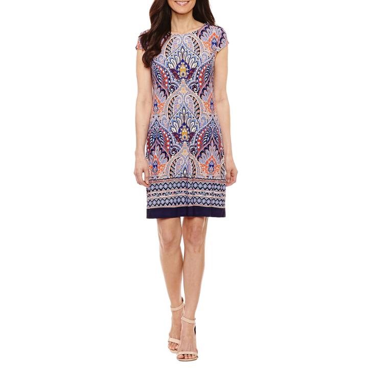 R & K Originals Short Sleeve Sheath Dress-petites