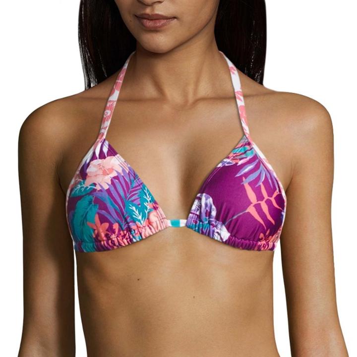 Social Angel Floral Triangle Swimsuit Top-juniors