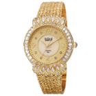 Burgi Womens Gold Tone Strap Watch-b-120yg