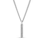 Mens White Crystal Pendant Necklace