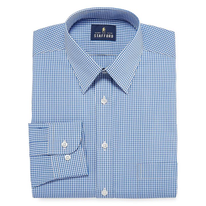 Stafford Comfort Stretch Broadcloth - Big And Tall Long Sleeve Dress Shirt