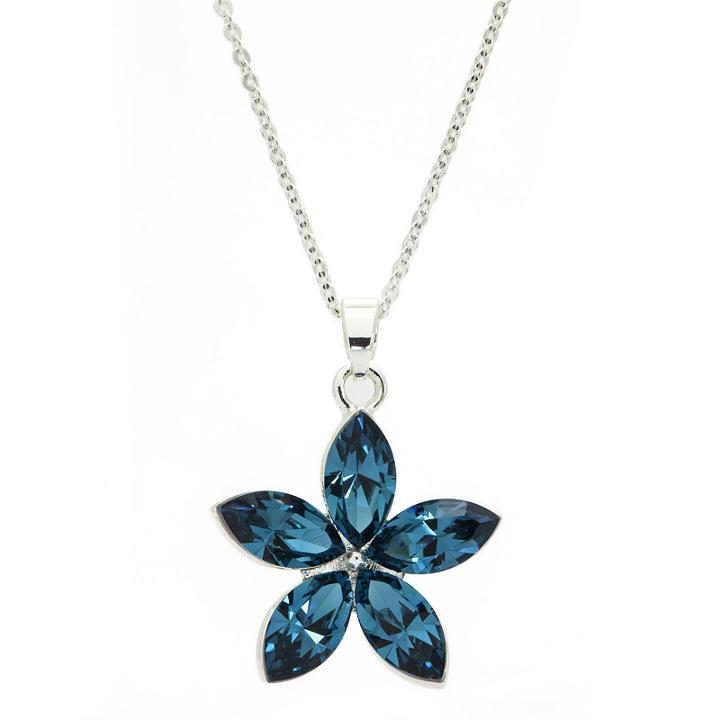 Sparkle Allure Blue Flower Beaded Necklace