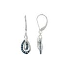 5/8 Ct. T.w. White & Color-enhanced Blue Diamond 10k Gold Dangle Earrings