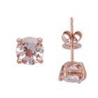 Genuine Pink Morganite 14k Rose Gold 6mm Stud Earrings