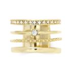 Sparkle Allure Womens 3/4 Ct. T.w. Clear Gold Over Brass Cocktail Ring