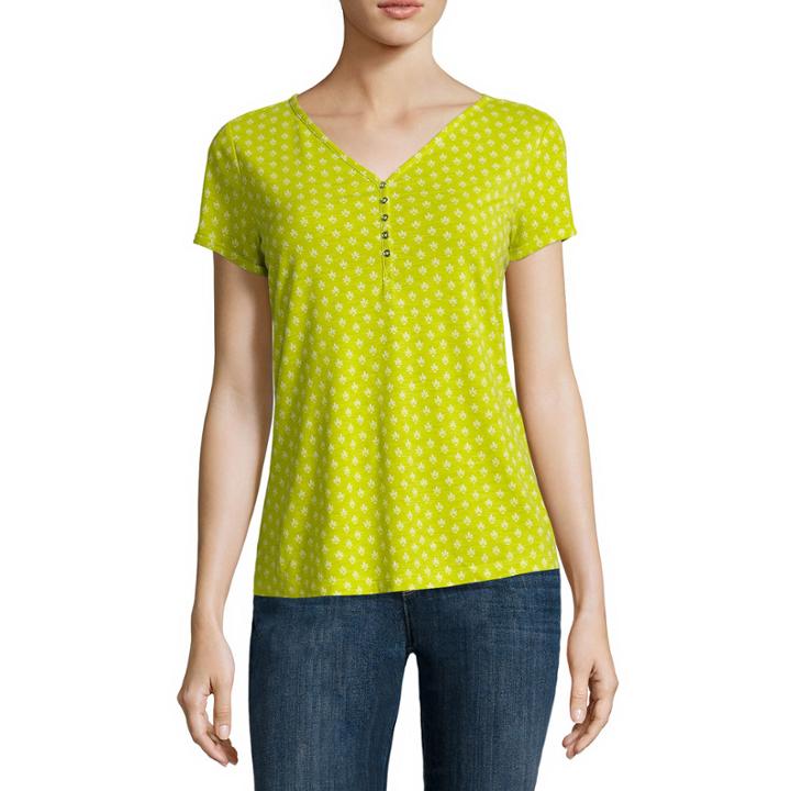 Liz Claiborne Short Sleeve Scoop Neck T-shirt