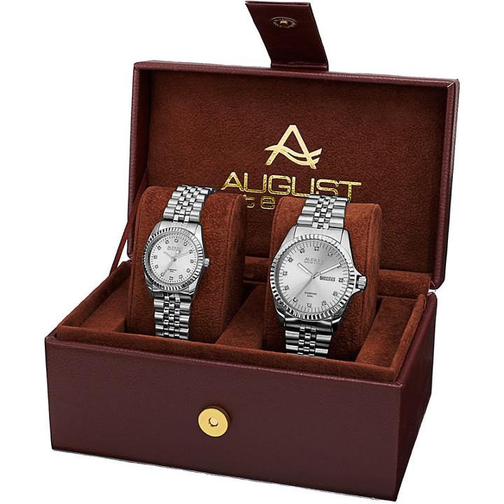 August Steiner Mens Silver Tone Strap Watch-as-8201ss