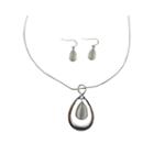 Mixit&trade; White Silver-tone Necklace And Earring Set