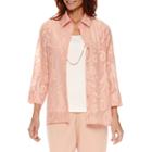Alfred Dunner Just Peachy 3/4 Sleeve Layered Top