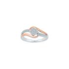 Womens 1/5 Ct. T.w. Genuine Round White Diamond Sterling Silver Gold Over Silver Promise Ring