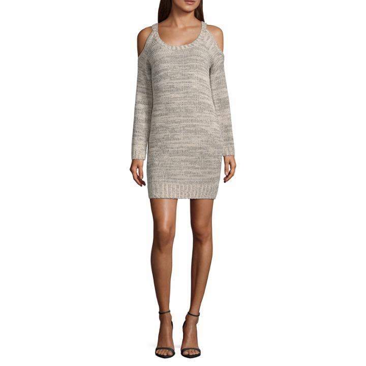My Michelle Long Sleeve Pattern A-line Dress-juniors