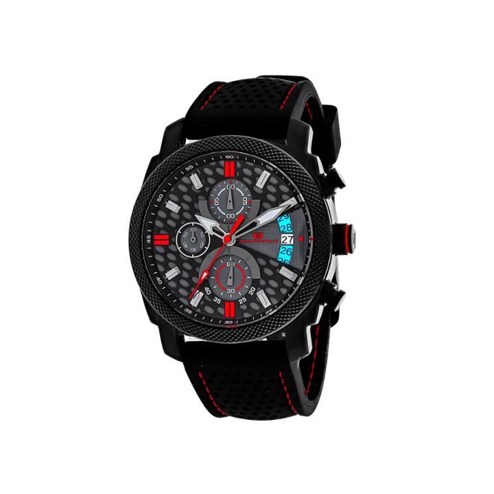 Oceanaut Kryptonite Mens Red & Black Rubber Strap Watch