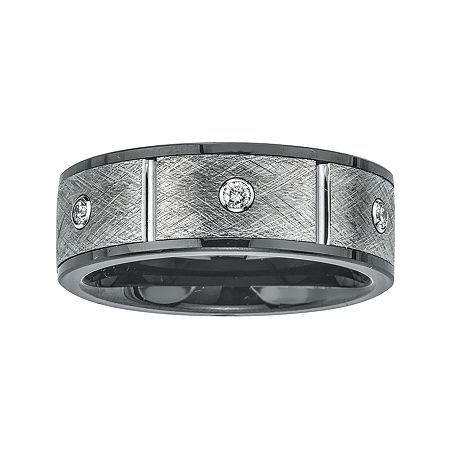 Mens 1/5 Ct. T.w. Diamond, Ceramic And Tungsten Band Ring