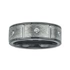 Mens 1/5 Ct. T.w. Diamond, Ceramic And Tungsten Band Ring